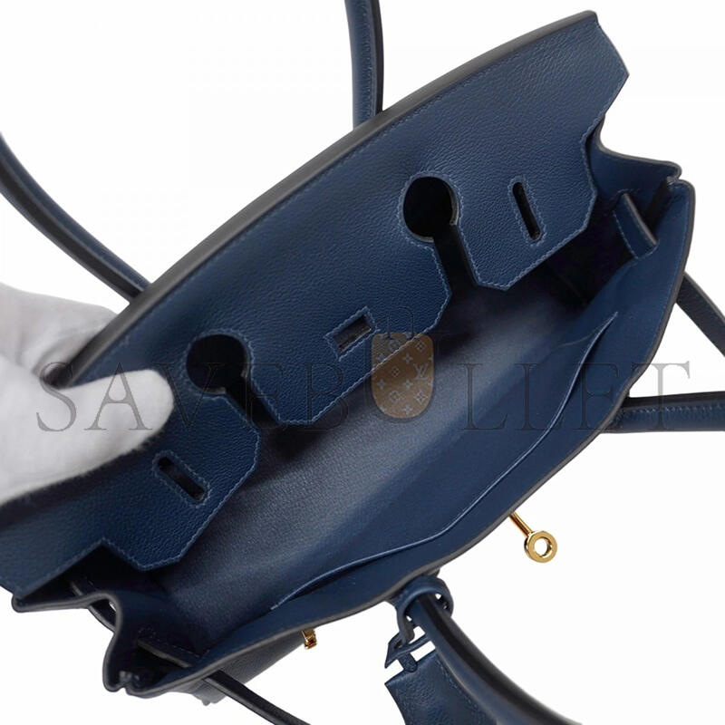 HERMÈS BIRKIN 29 EVERCOLOR SHOULDER BAG BLUE INDIGO (29*18*14cm)